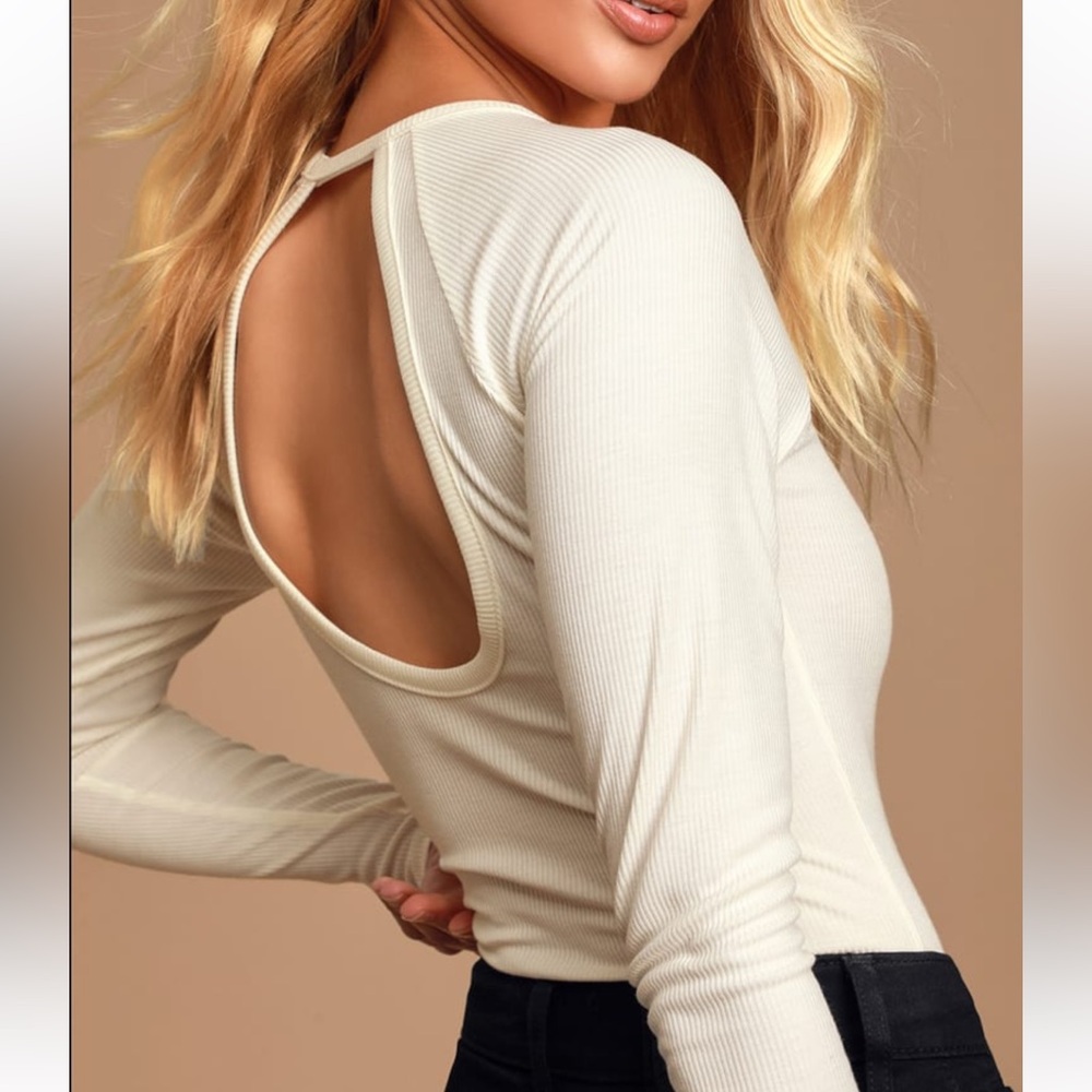 Lulus white ribbed bodysuit